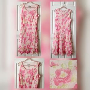 Pink Midi Sleeveless Chiffon Dress